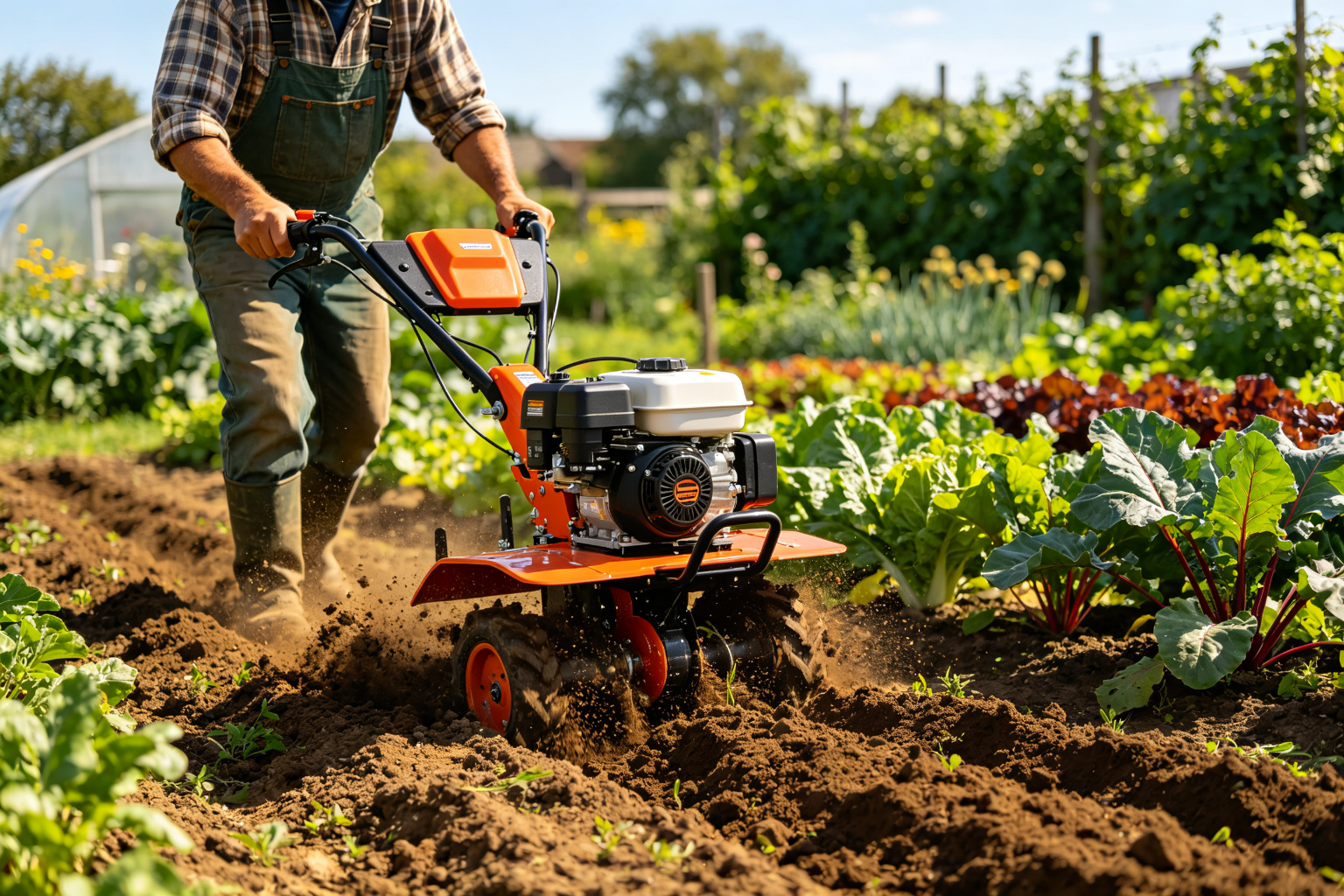 Mini Tiller in Garden