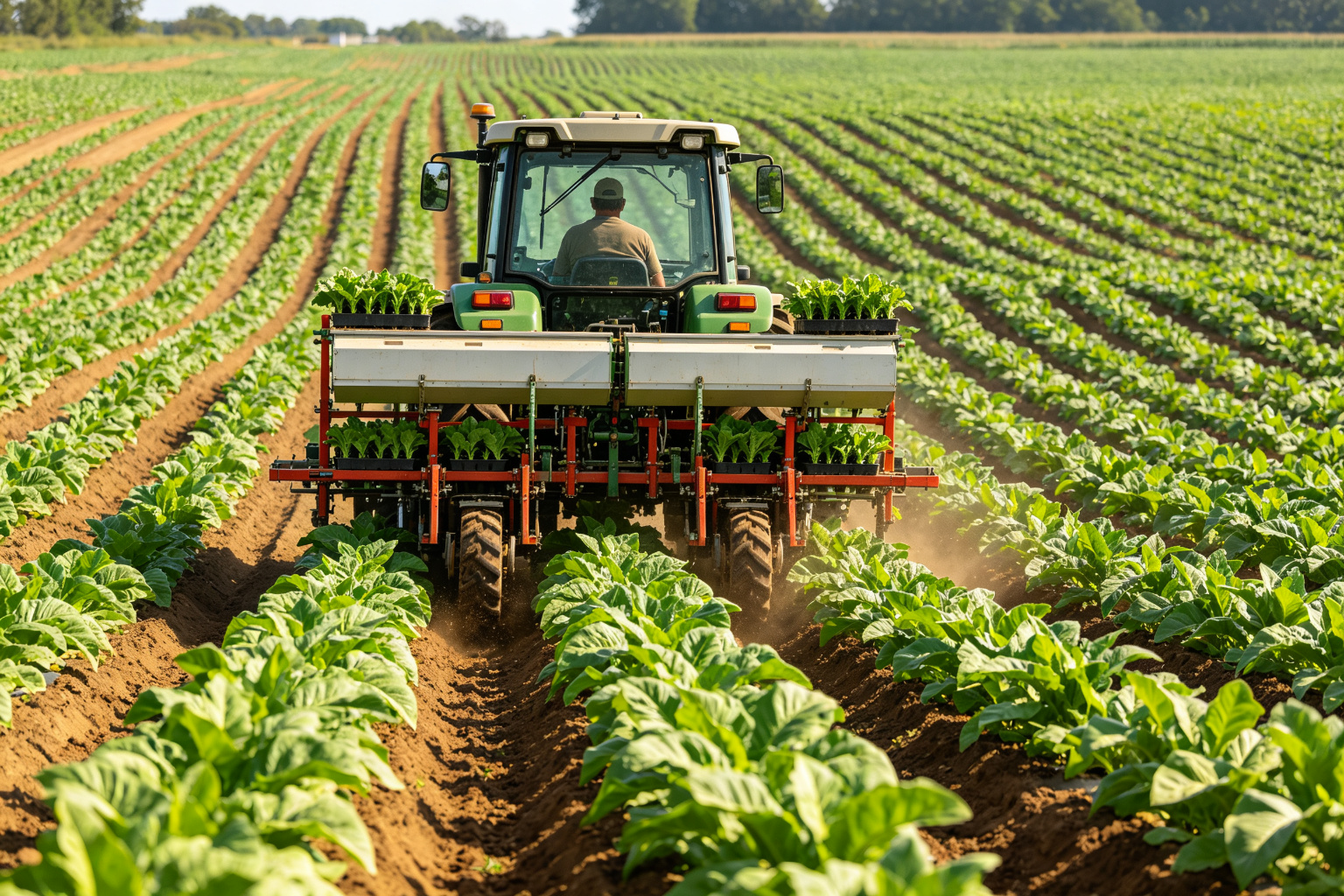 Tobacco Transplanter in Field