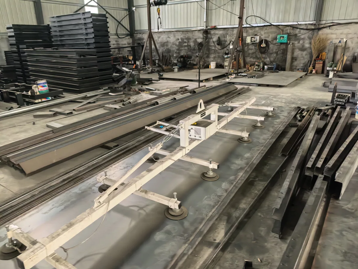 Raw steel sheet stocked at the generator plant before cutting