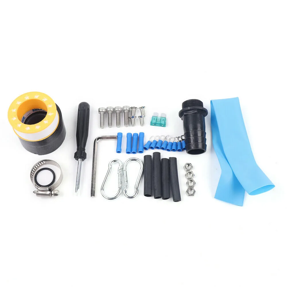 Standard accessory kit: output cable, clamps, tape, screws and fittings